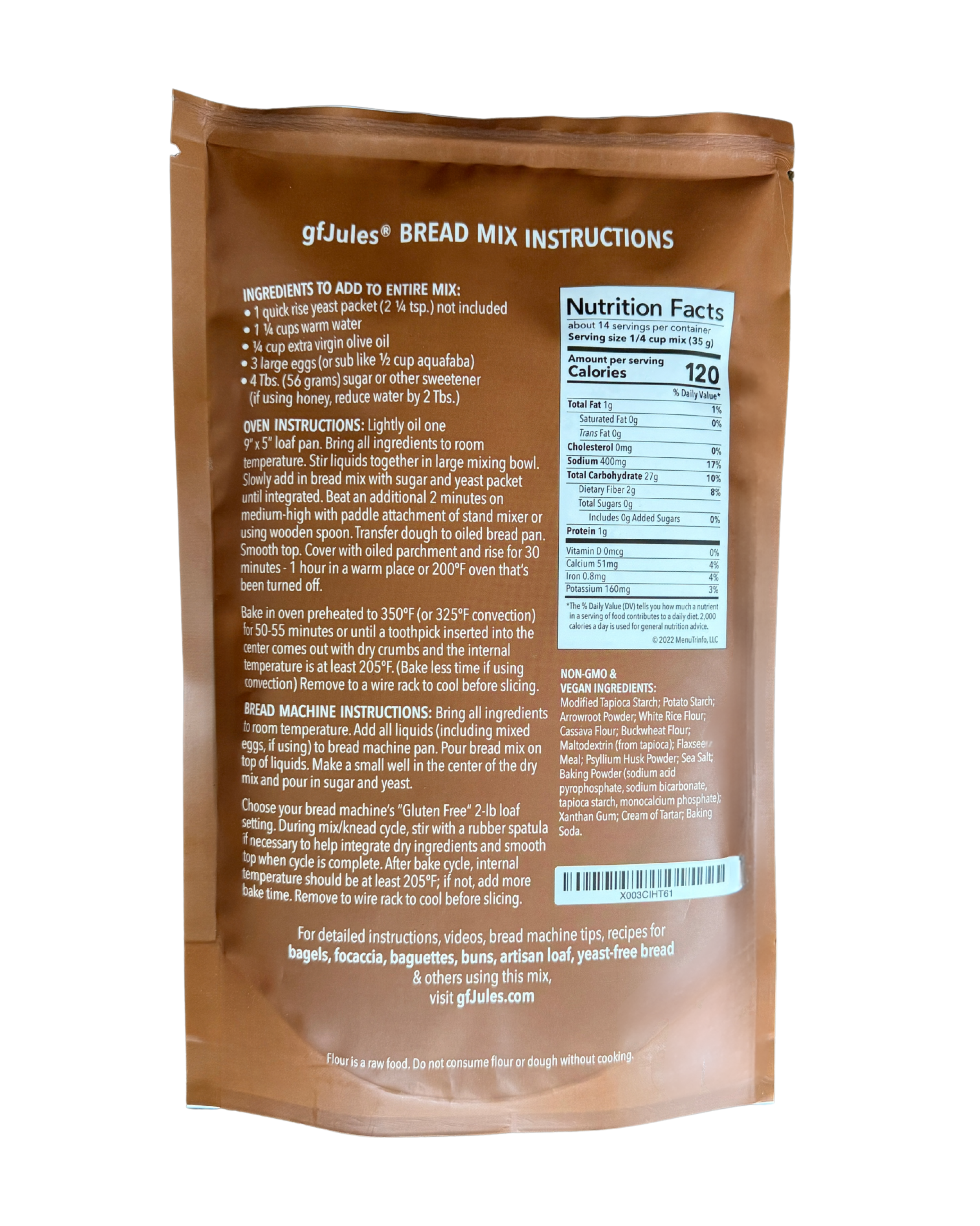 gfJules Gluten Free Bread Mix